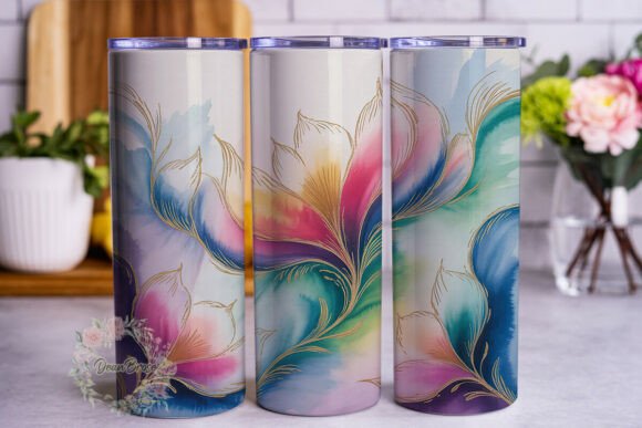 Abstract Watercolor Floral Tumbler Wrap Design Review