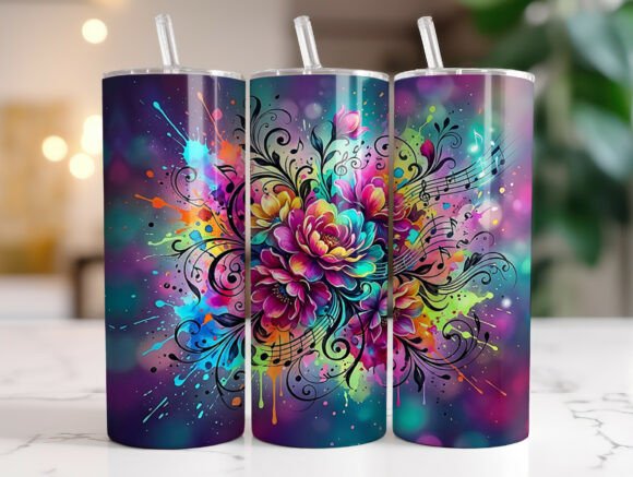 Colorful Floral Music Notes Tumbler Wrap Review