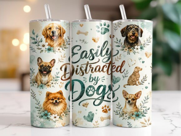 Easily Distracted by Dogs Tumbler Wrap