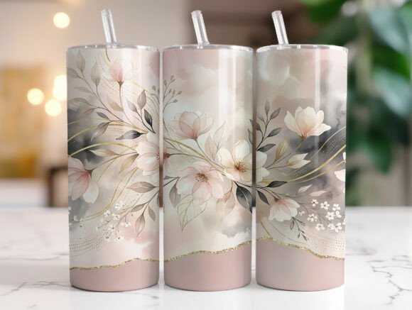 Elegant Beige Blush Flower Tumbler Wrap Review