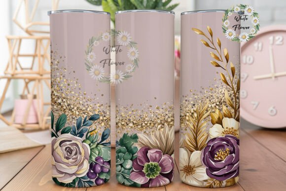 Elegant Floral Glitter Tumbler Wrap Review