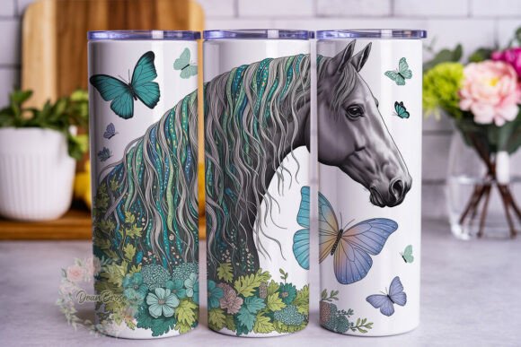 Ethereal Horse Butterfly Tumbler Wrap Design Review
