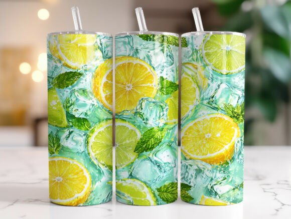 Fresh Mint Citrus Ice Tumbler Wrap