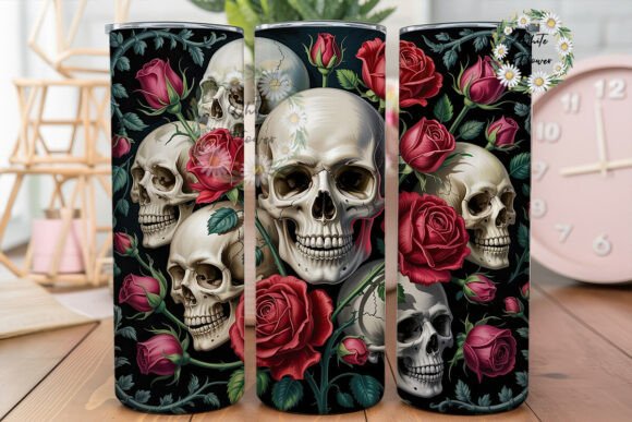 Gothic Skull Red Rose Tumbler Wrap Review
