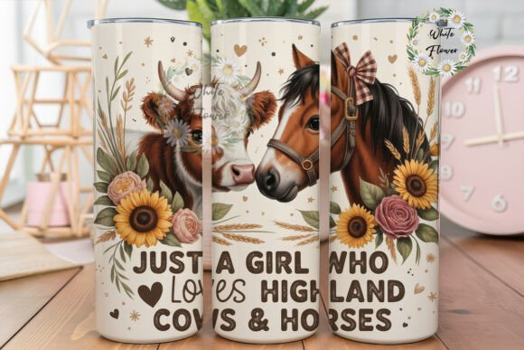 Highland Cow Horse Love Tumbler Wrap Design Review