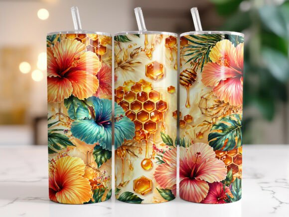 Honeycomb Summer Hibiscus Floral Tumbler Review