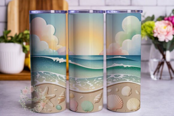 Pastel Beach Ocean Tumbler Wrap Review