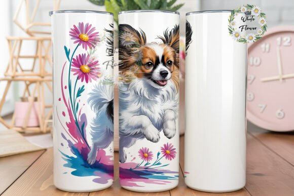Playful Papillon Watercolor Tumbler Wrap Design Review