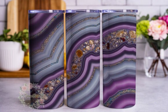 Purple Gold Agate Geode Tumbler Wrap Design Review
