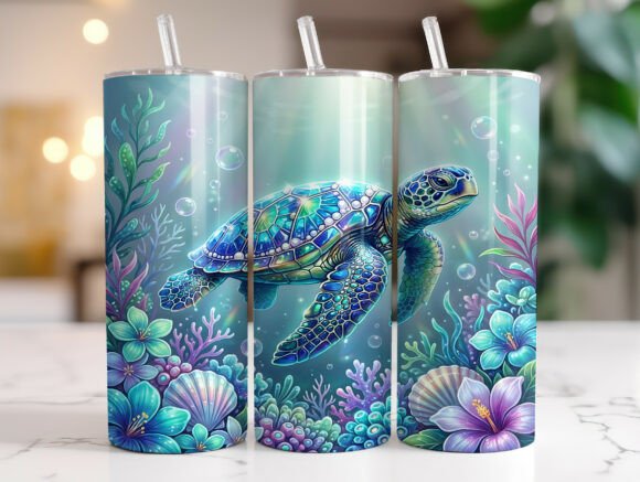 Sea Turtle Coral Reef Tumbler Design Review