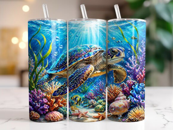 Sea Turtle Tumbler Wrap PNG Sublimation Review