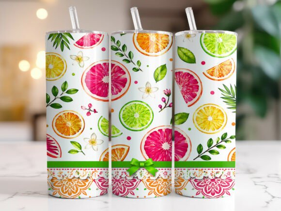 Summer Citrus Fruit Pattern Tumbler Wrap Review