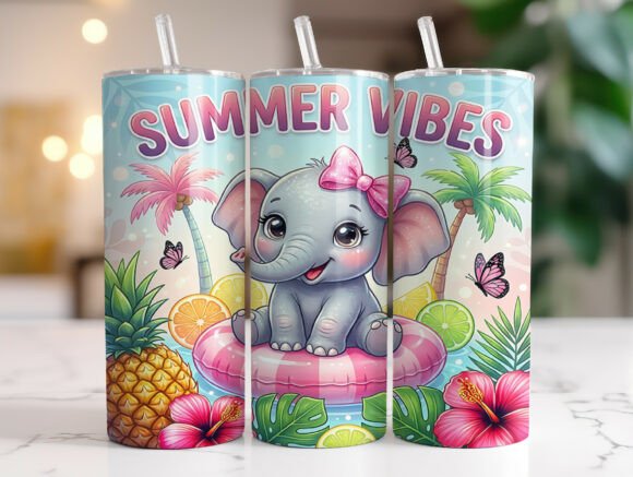 Summer Vibes Elephant Tropical Tumbler Review