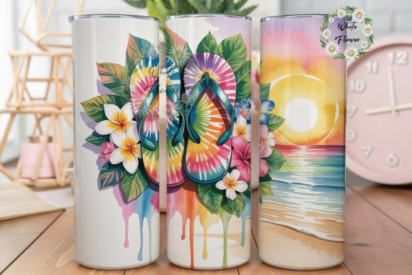 Tropical Flip Flops Sunset Tumbler Wrap Design Review