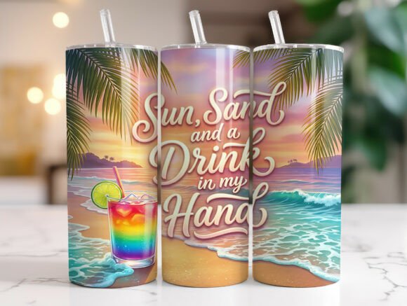 Tropical Sunset Cocktail Tumbler Wrap
