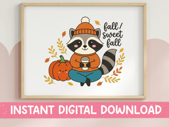 Two Fall Raccoons Autumn Coffee SVG PNG Review