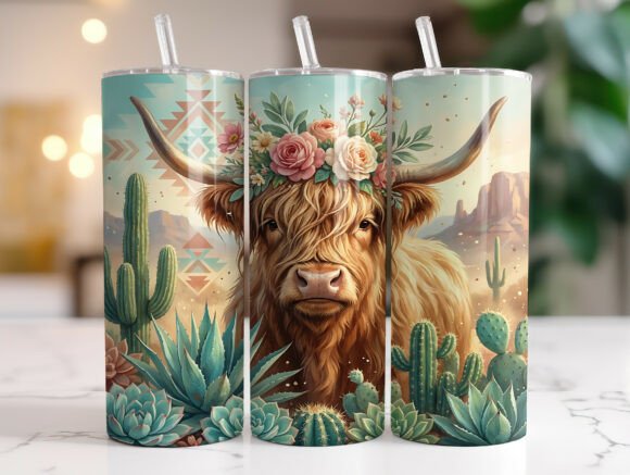 Western Highland Cow Cactus Tumbler Wrap Review